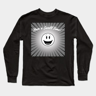 Swell time. Vintage cartoon Smiley (Greyscale) Long Sleeve T-Shirt